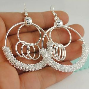 🍀JUST IN🍀Silver Twisted Ring Boho Style Earrings